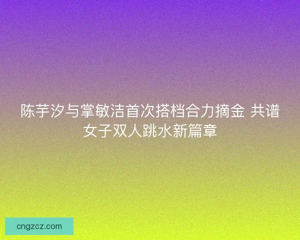 陈芋汐与掌敏洁首次搭档合力摘金 共谱女子双人跳水新篇章