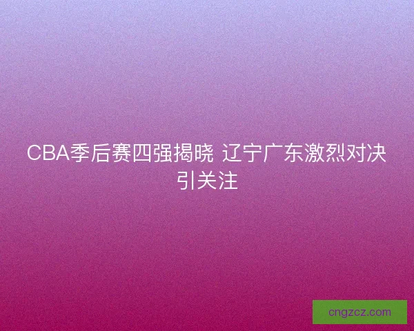 CBA季后赛四强揭晓 辽宁广东激烈对决引关注